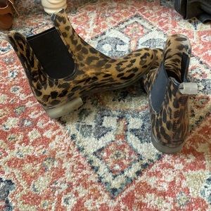 Brand New Leopard Ankle Rain Boots